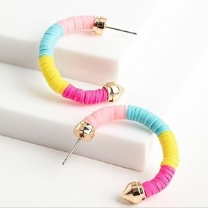 NWT Colourful Disk Mini Hoop Earrings